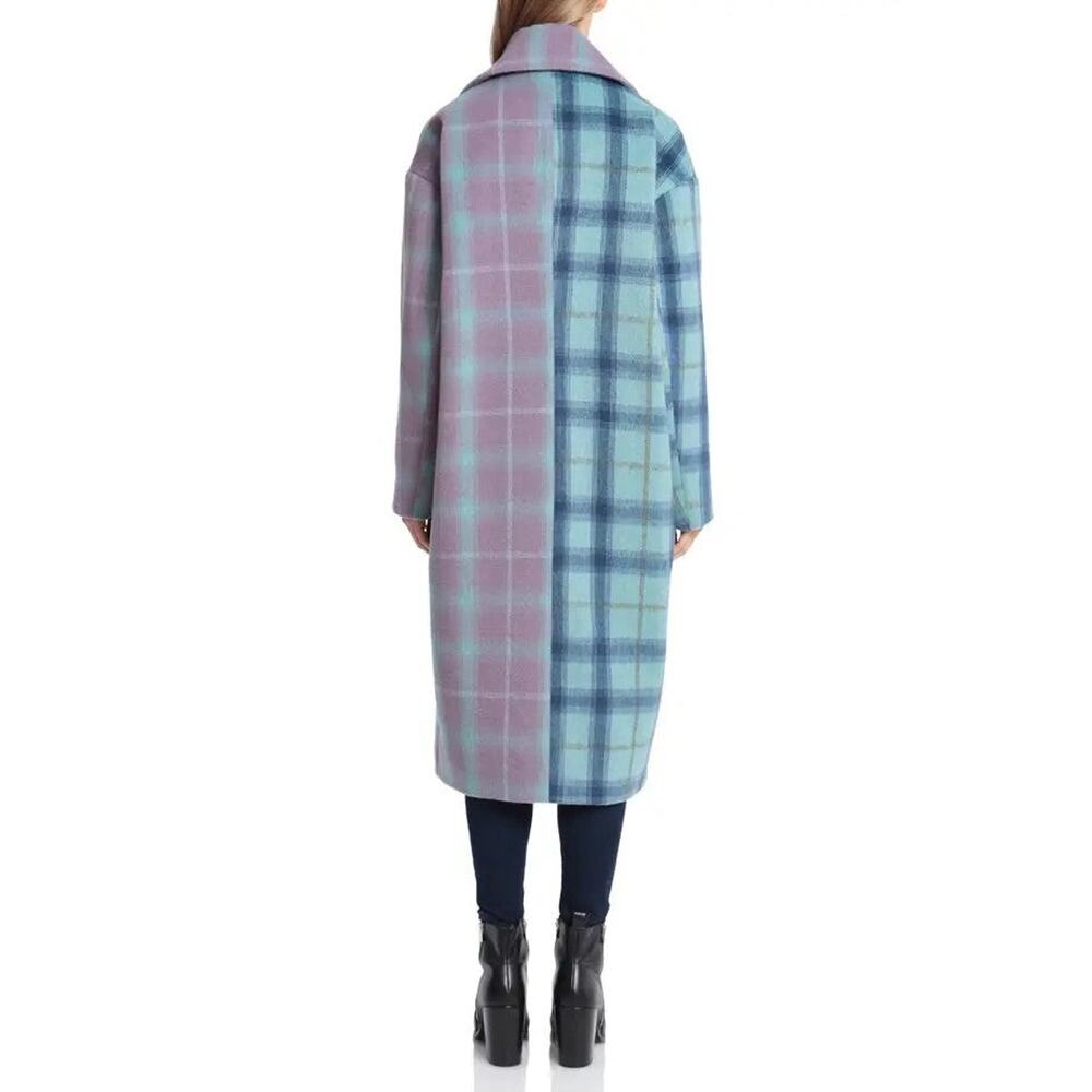Avec Les Filles Plaid Block Longline Coat - L - Picture 2 of 2